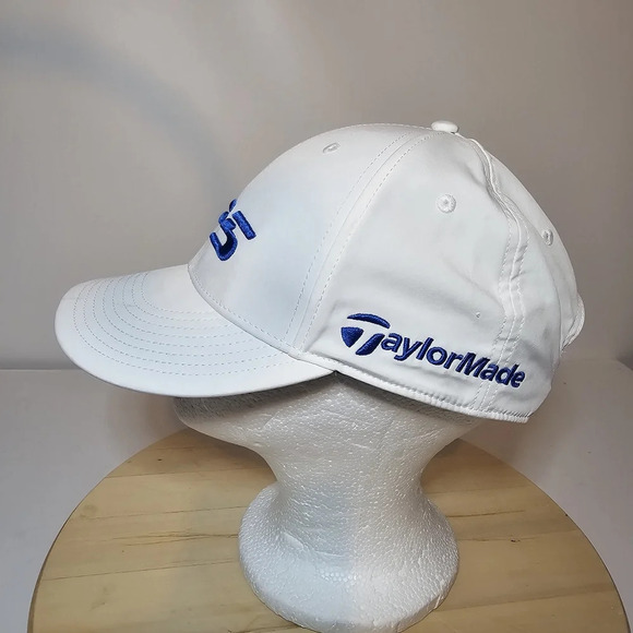 Taylormade TP5 Golf Snap Back Hat Cap White Blue One Size Fits All Embroidered h - Picture 4 of 7
